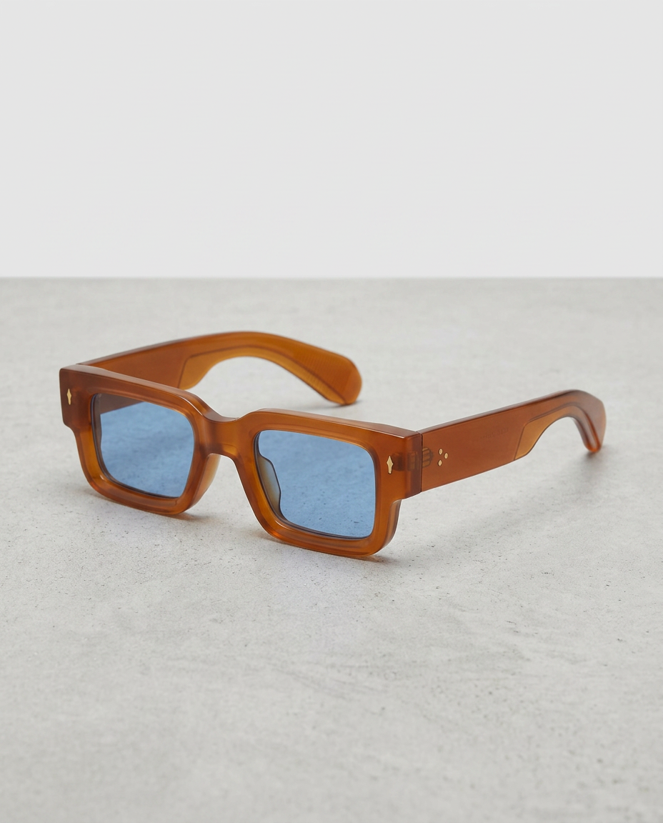 Clio | Square Sunglasses with Tinted Blue Lenses