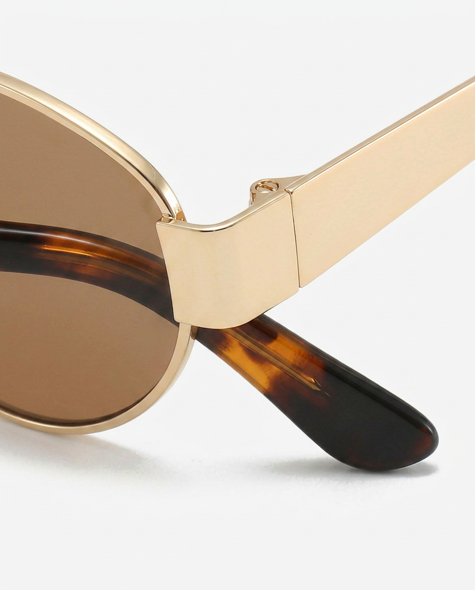 Tonia | Oval Sunglasses with Gold Frame