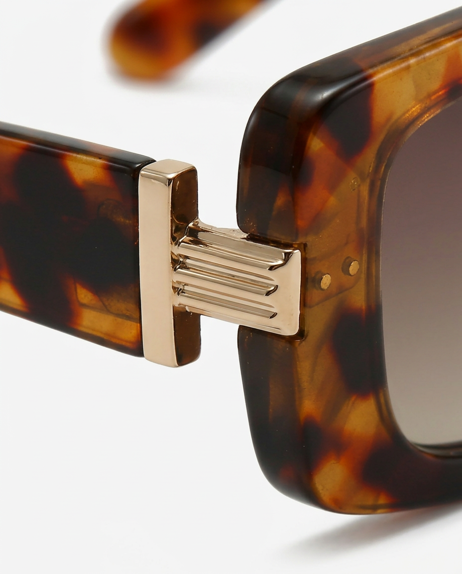 Candace | Leopard Print Square Sunglasses with Gradient Lenses