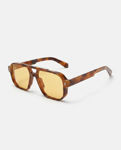 Lean | Retro Aviator Sunglasses with Orange UV400 Lenses
