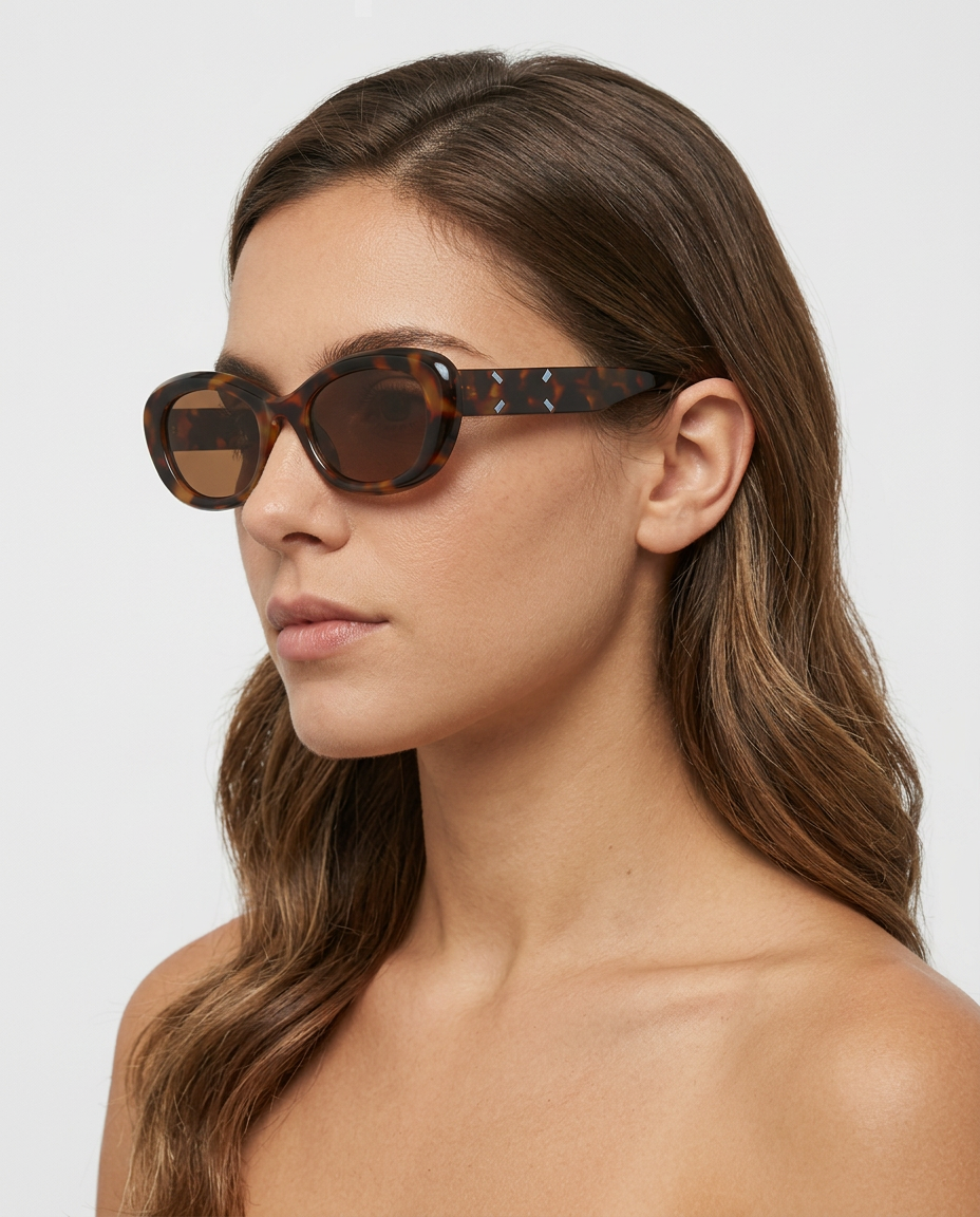 Lone | Round Sunglasses with Tortoiseshell Frame