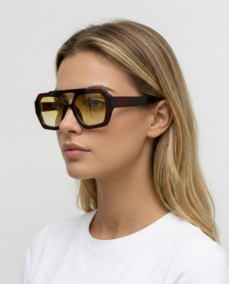 Meave | Oversized Geometric Sunglasses with UV Protection