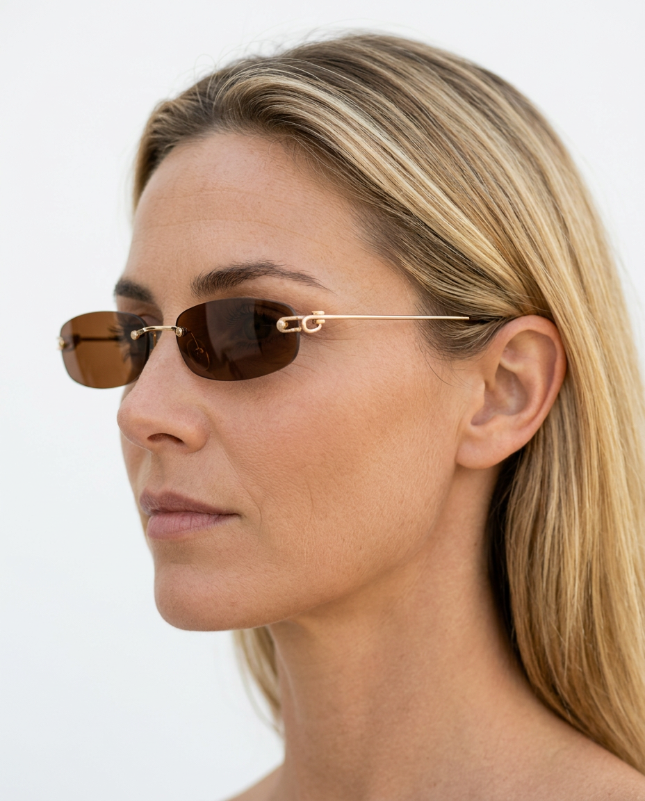 Narrow | Rectangular Vintage Sunglasses with UV Protection