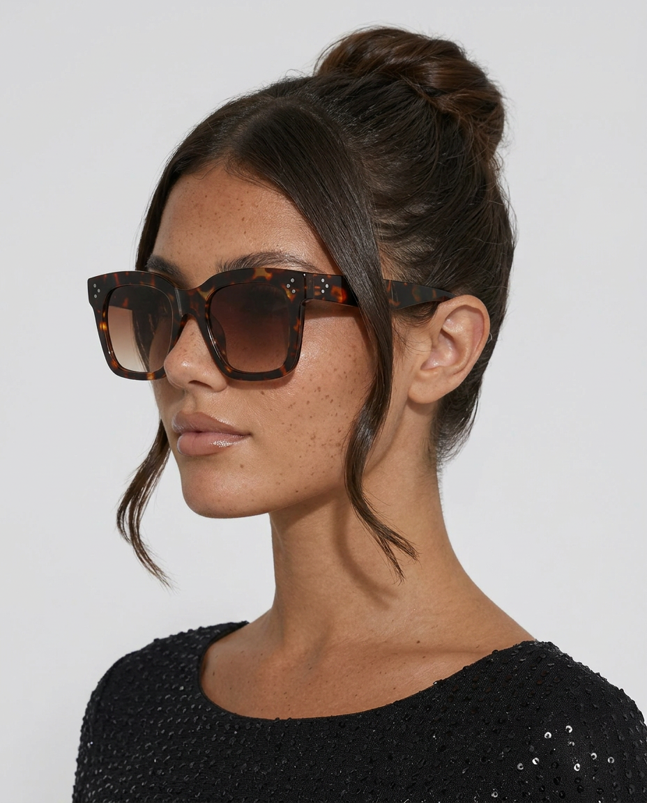Rhona | Square Leopard Print Sunglasses