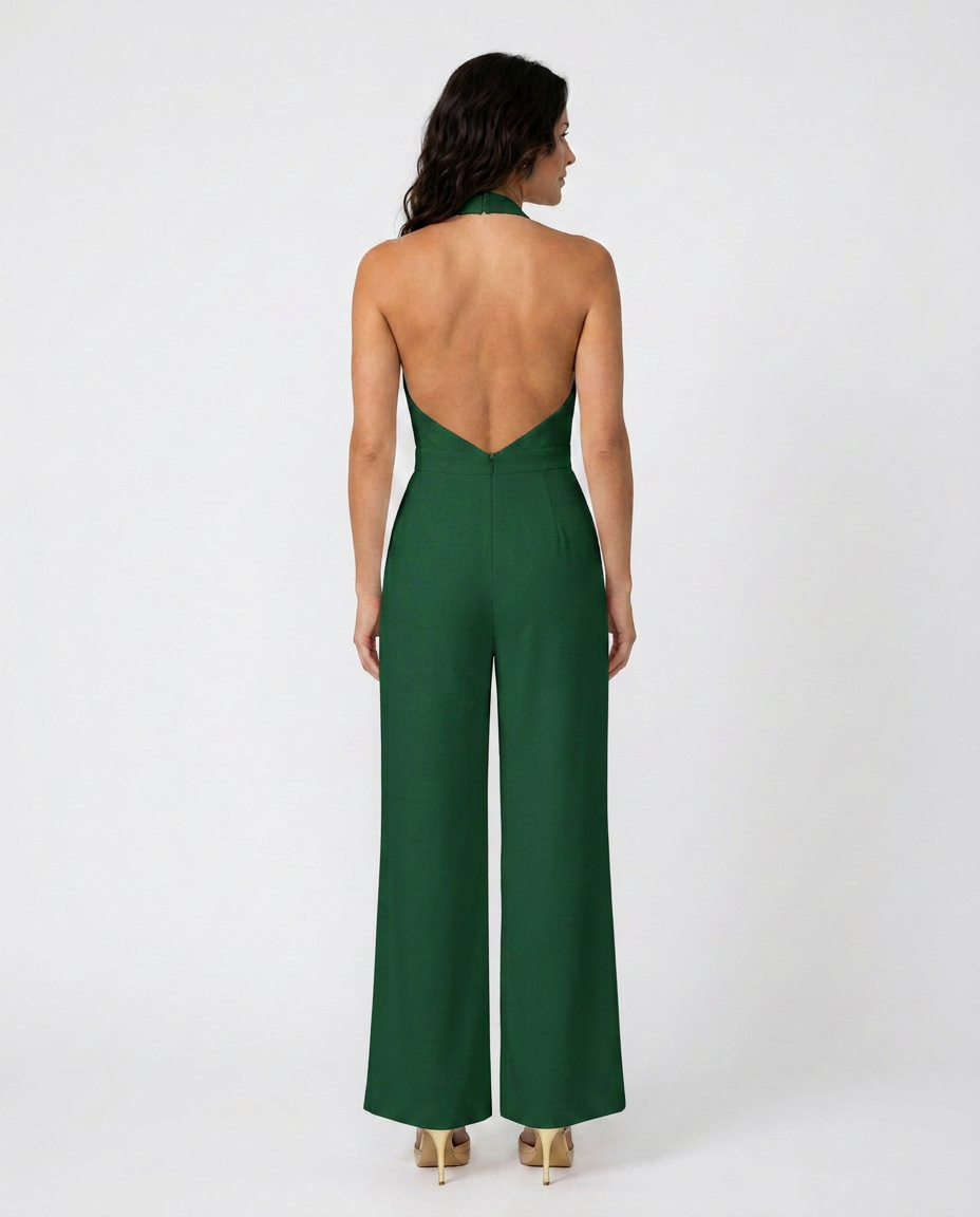 Rebekah | Wide-Leg Jumpsuit with Deep V-Neck