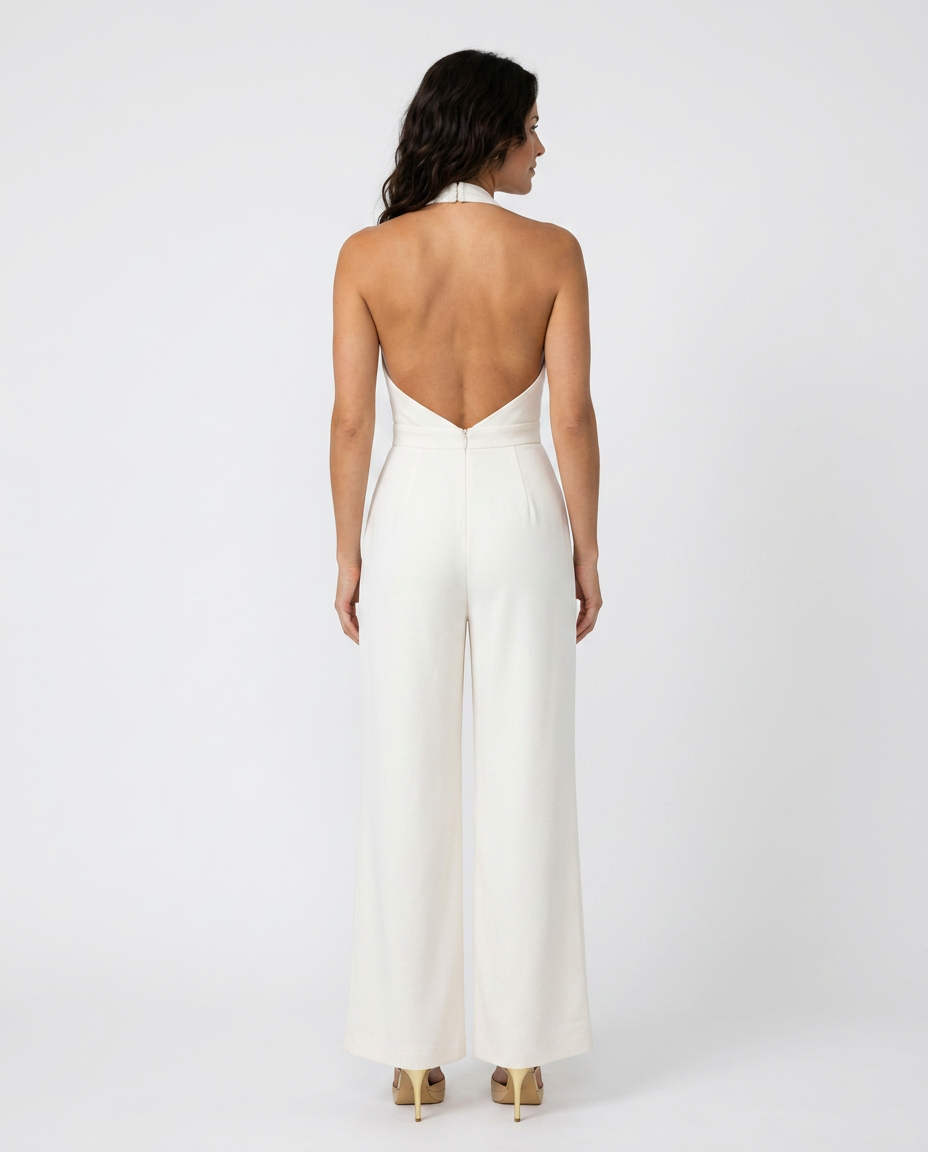 Rebekah | Wide-Leg Jumpsuit with Deep V-Neck