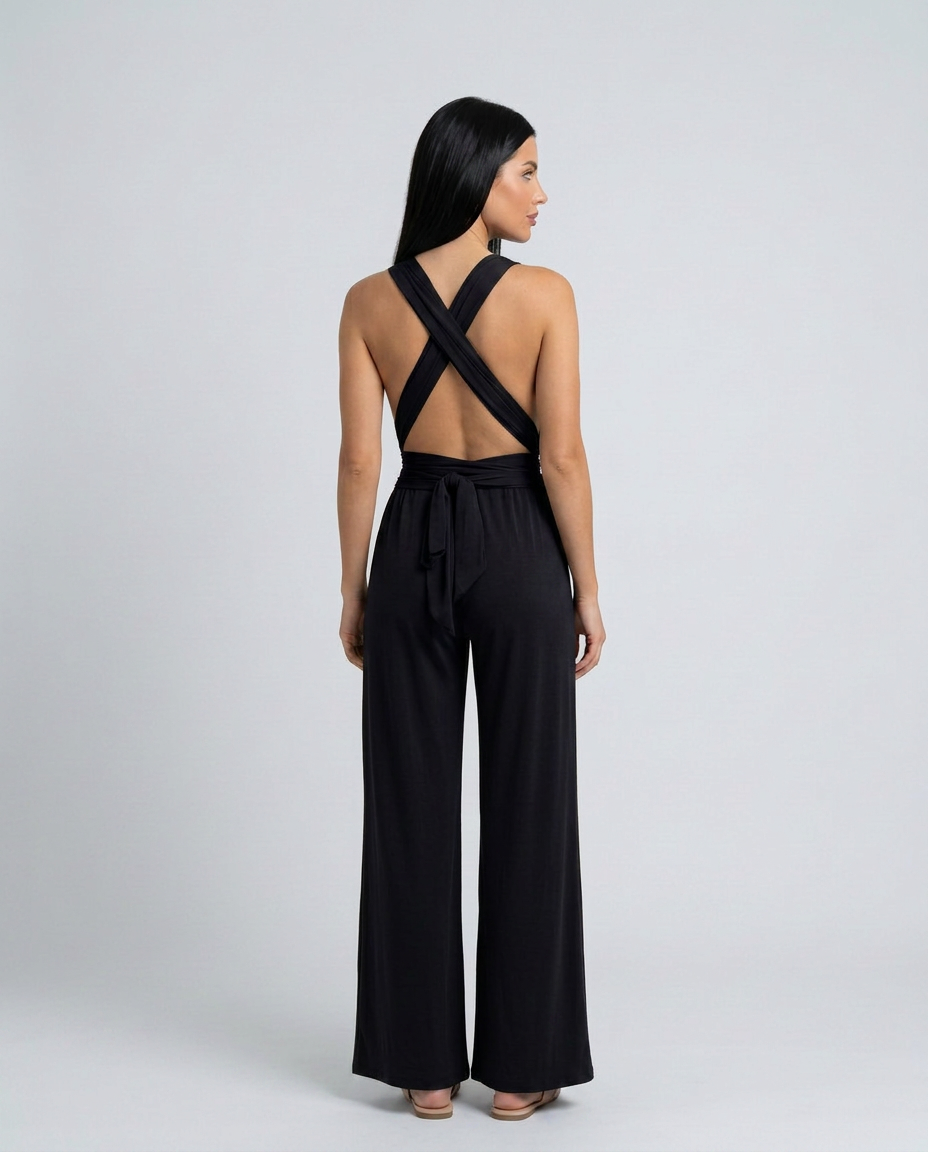 Lesley | Wide-Leg Jumpsuit with Cross-Back Detail