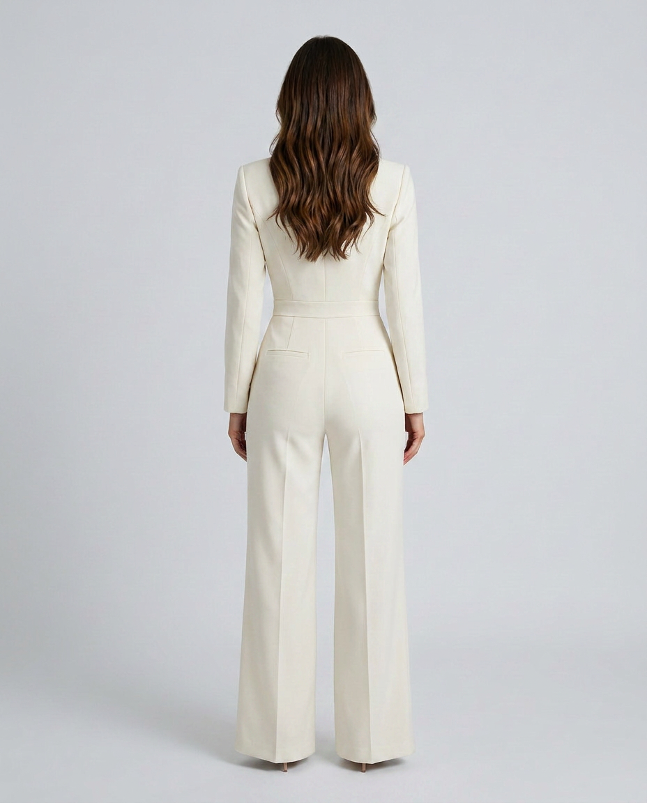 Sonia | Tailored Wide-Leg Jumpsuit with Lapel Collar