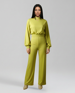 Josefina | Long Sleeve Jumpsuit with Half Collar