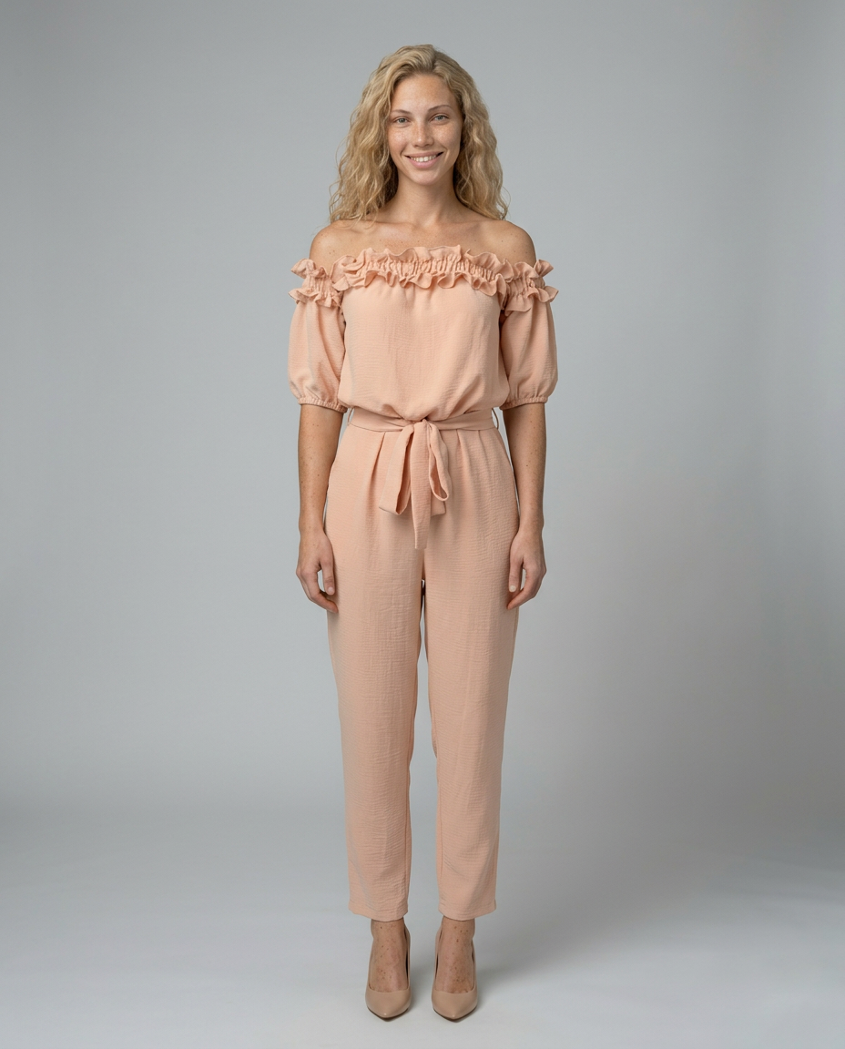 Jessie | Off-Shoulder Jumpsuit with Waist Tie