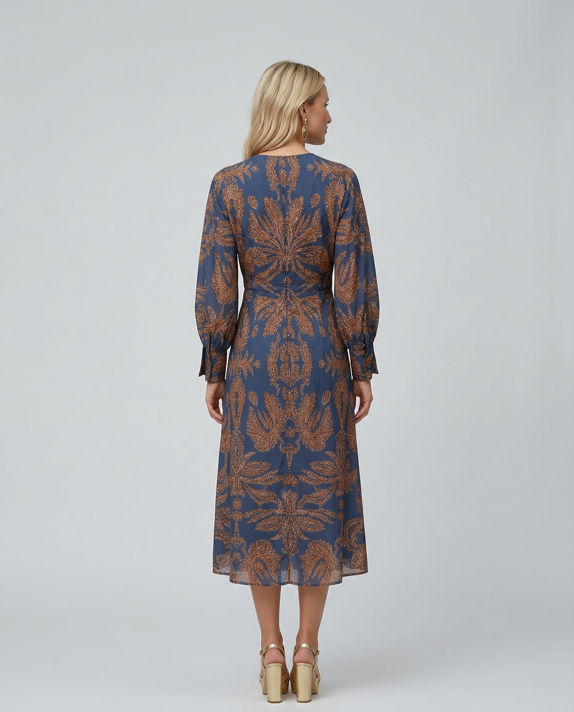 Mirella | Printed Midi Dress with Tie Waist