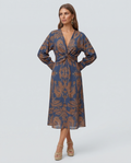 Mirella | Printed Midi Dress with Tie Waist
