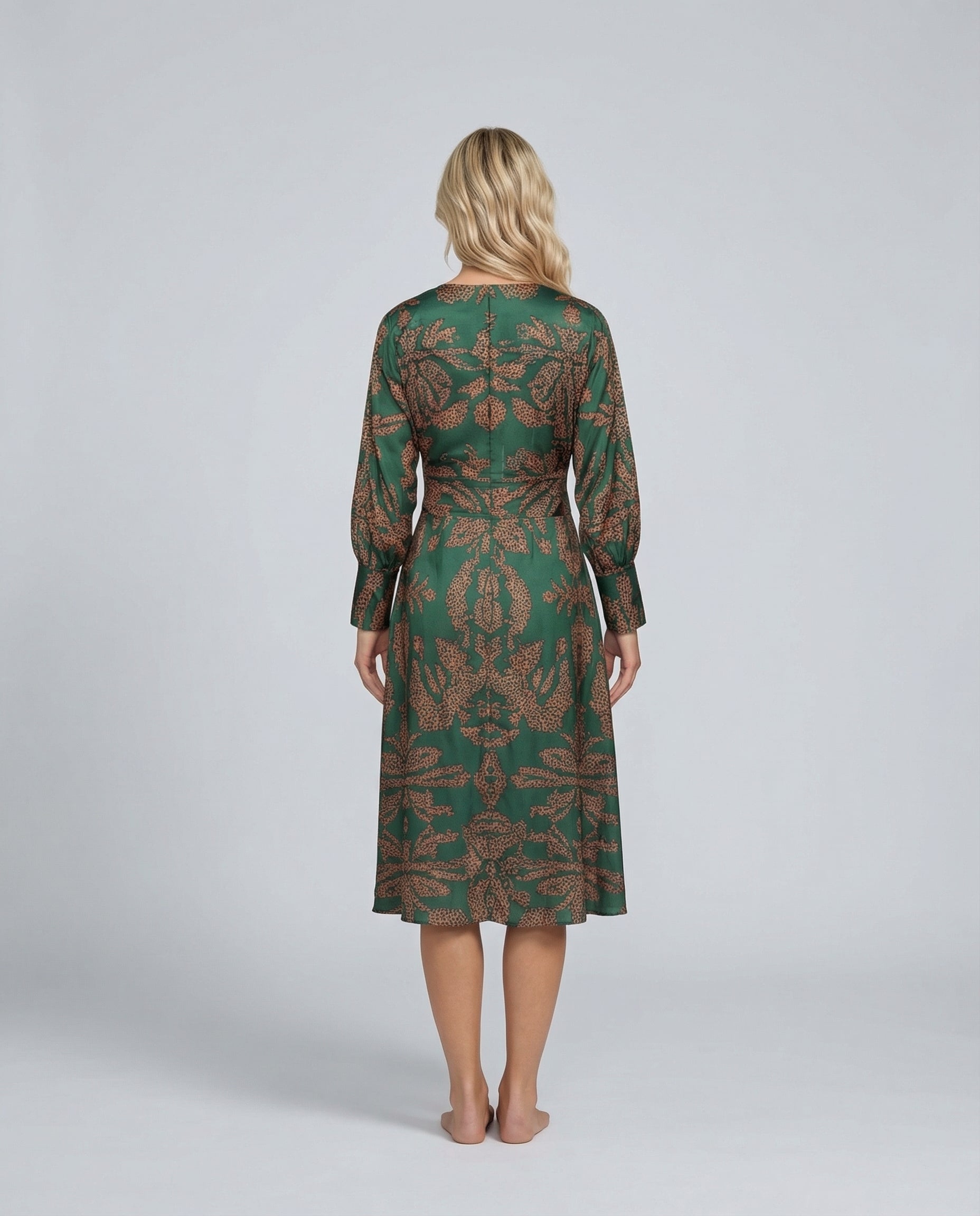 Mirella | Printed Midi Dress with Tie Waist