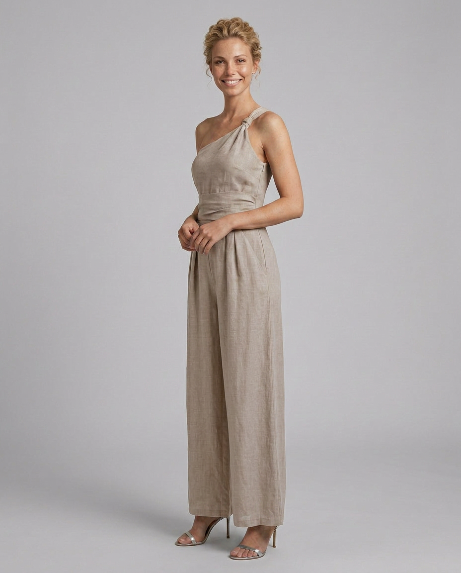 Erika | One-Shoulder Jumpsuit with Wide Legs