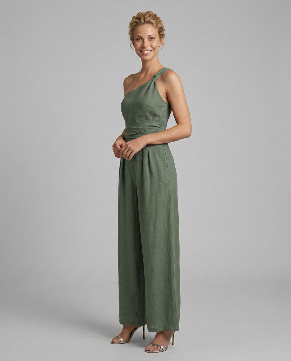 Erika | One-Shoulder Jumpsuit with Wide Legs