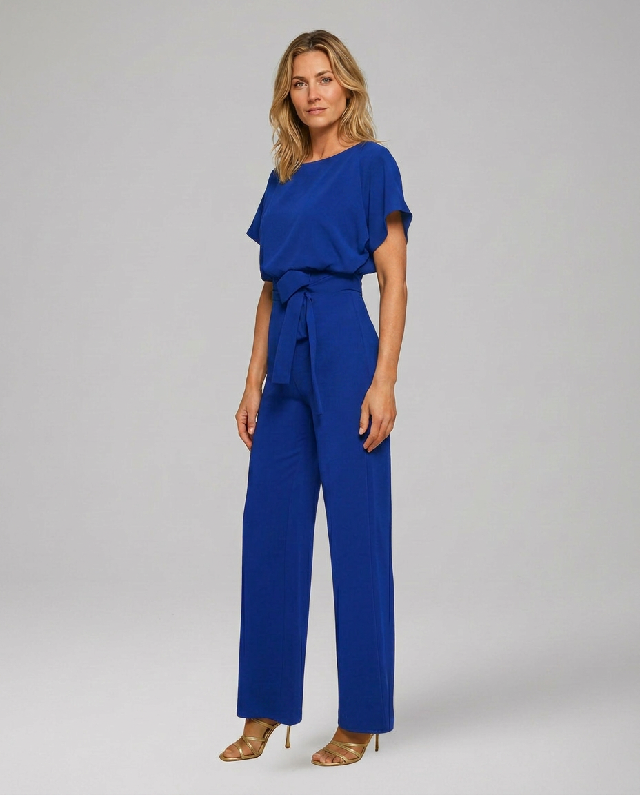 Vivian | Wide Leg Jumpsuit with Waist Tie