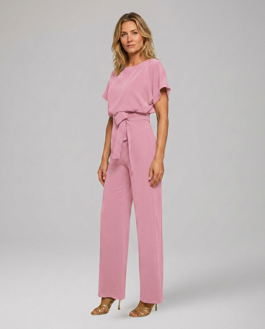 Vivian | Wide Leg Jumpsuit with Waist Tie