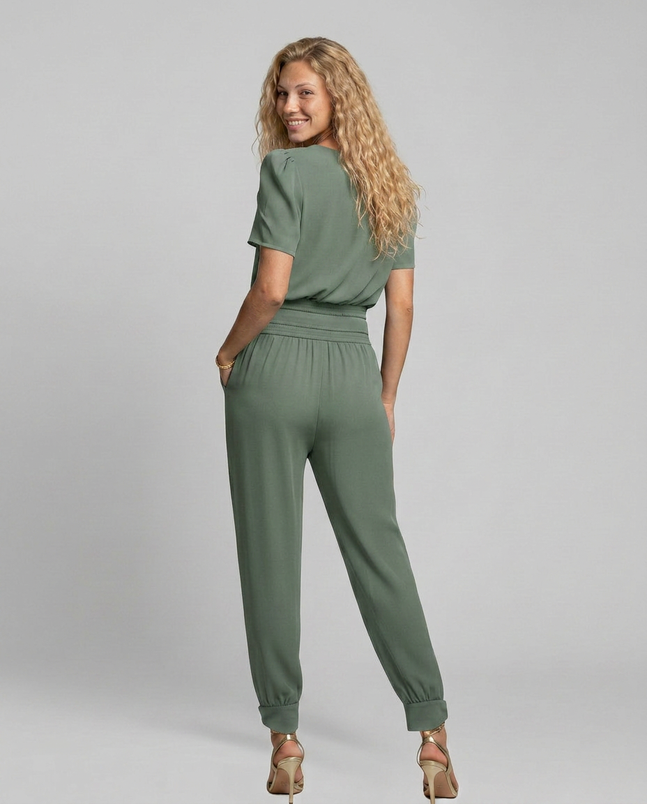 Erma | V-Neck Jumpsuit with Elastic Waist