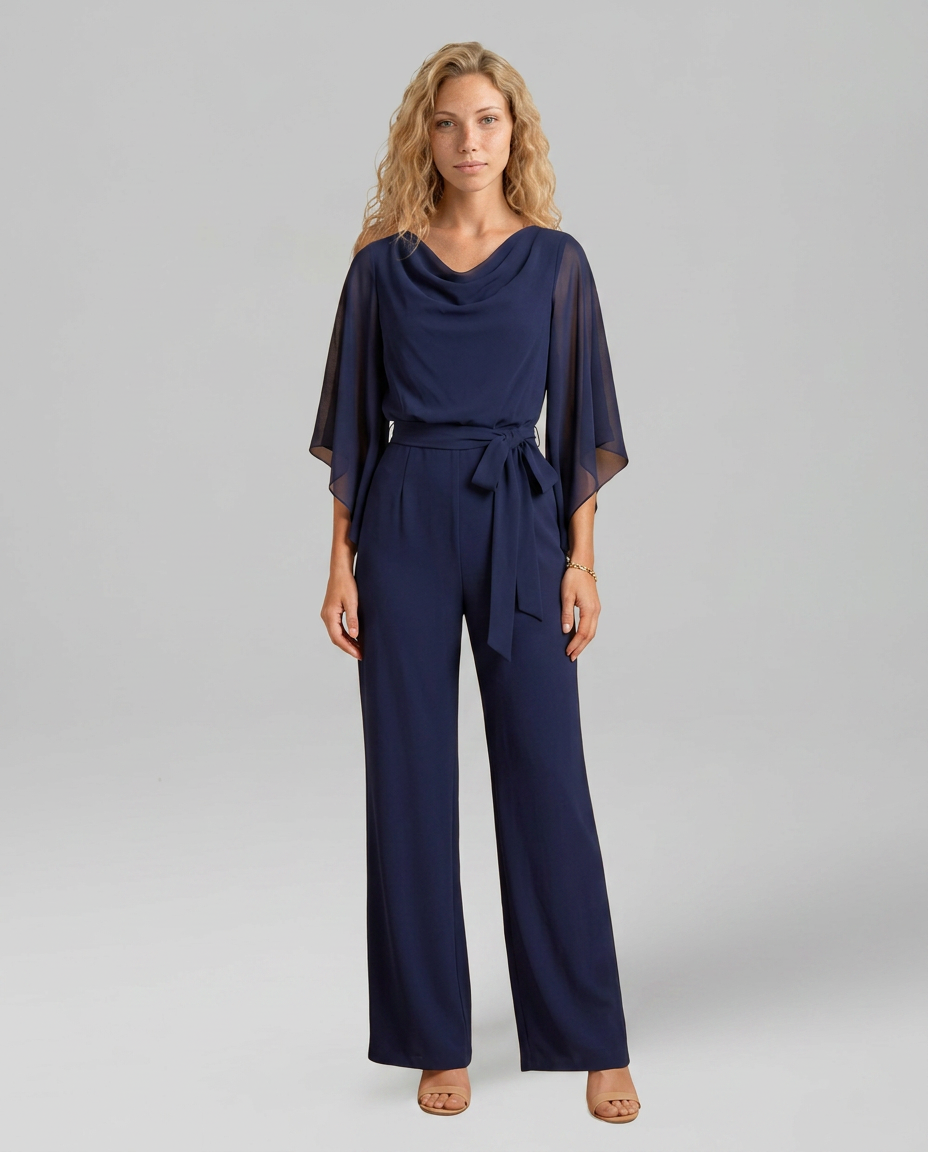 Luisa | V-Neck Jumpsuit with Waist Tie