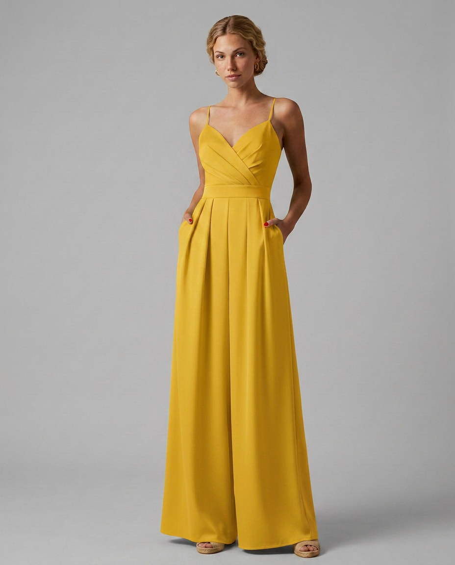 Ashlee | V-Neck Jumpsuit with Wide Legs