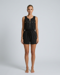 Lola | Romper with Zip Front and Drawstring Waist
