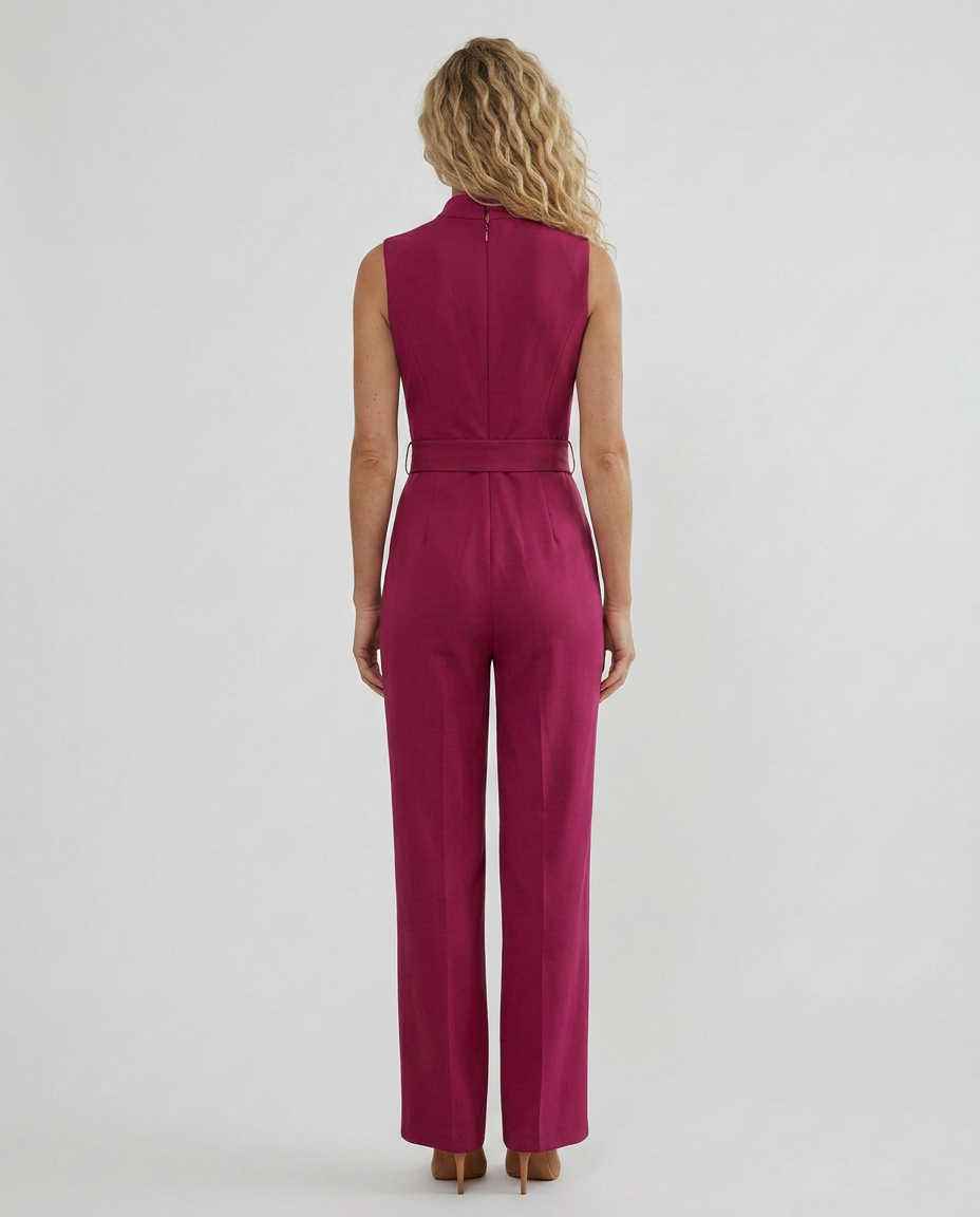Tricia | Sleeveless Jumpsuit with V-Neck and Tie Waist