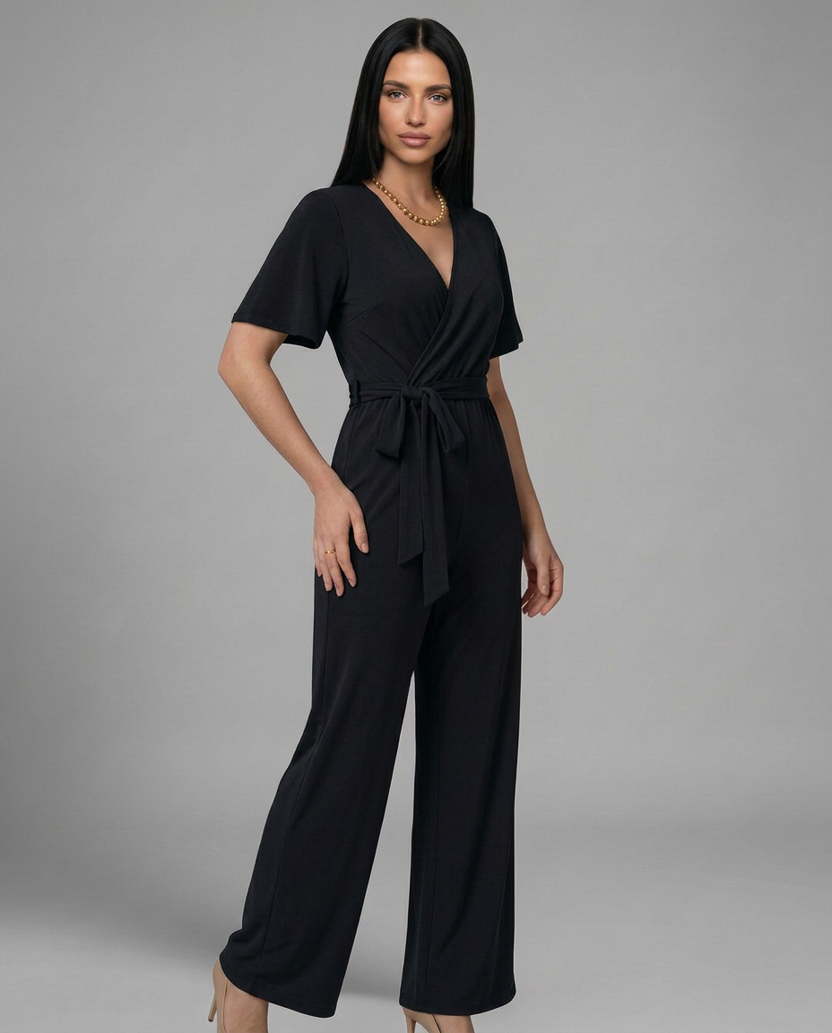 Bobbie | Wide Leg Jumpsuit with Wrap Front