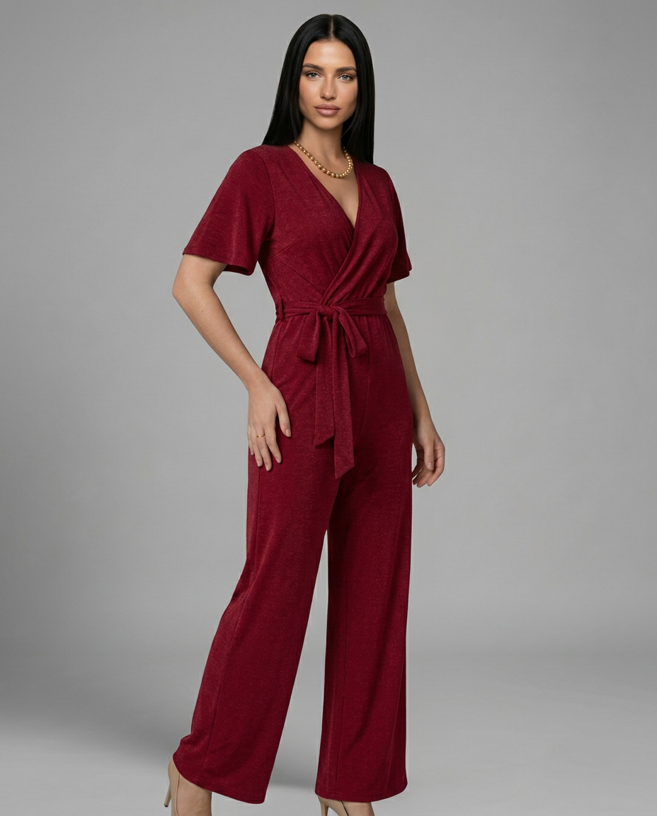 Bobbie | Wide Leg Jumpsuit with Wrap Front