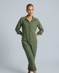Brenda | Long Sleeve Jumpsuit with Button Front