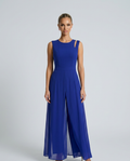 Silvia | Sleeveless Jumpsuit with Chiffon Overlay