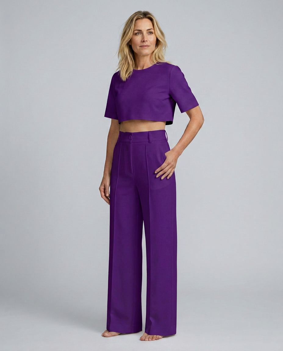 Bella | Two-Piece Set with Crop Top and Wide-Leg Trousers