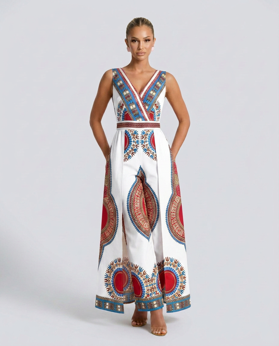 Alana | African Print Wide-Leg Jumpsuit