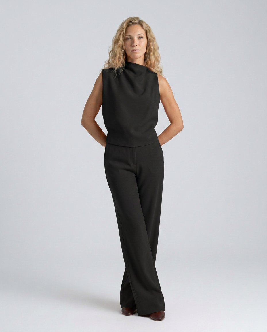 Janet | Wide-Leg Jumpsuit with High Neckline