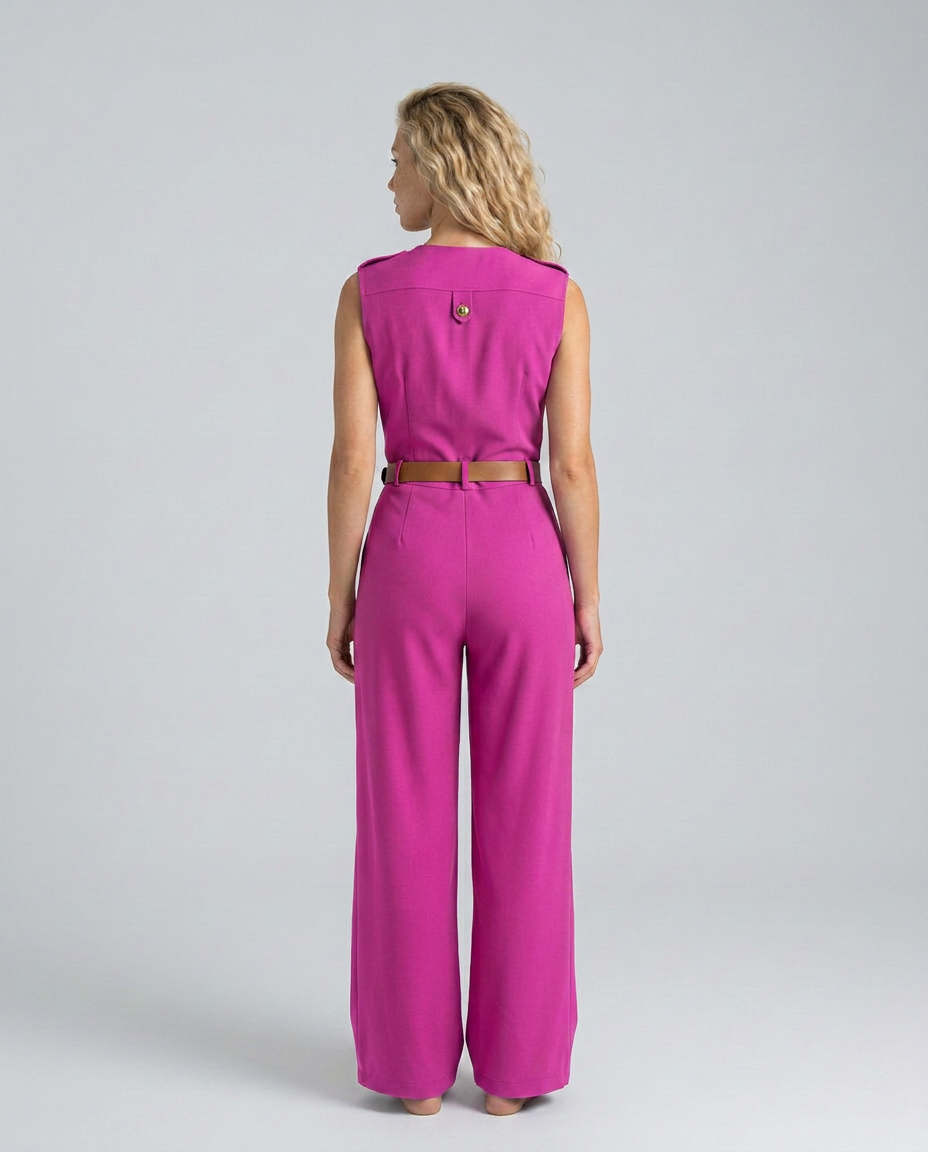 Nell | Wide-Leg Jumpsuit with Belted Waist