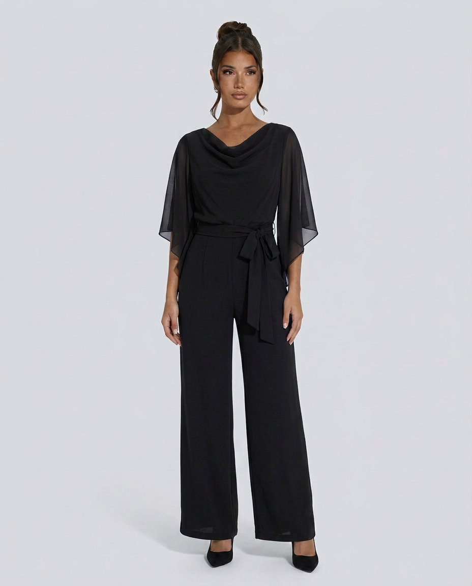 Naomi | Wide-Leg Jumpsuit with Chiffon Sleeves