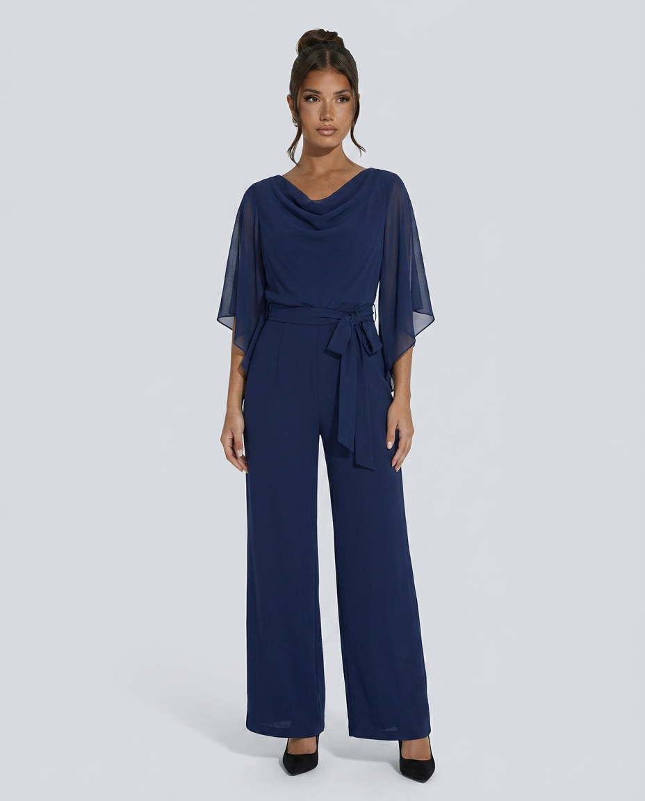 Naomi | Wide-Leg Jumpsuit with Chiffon Sleeves