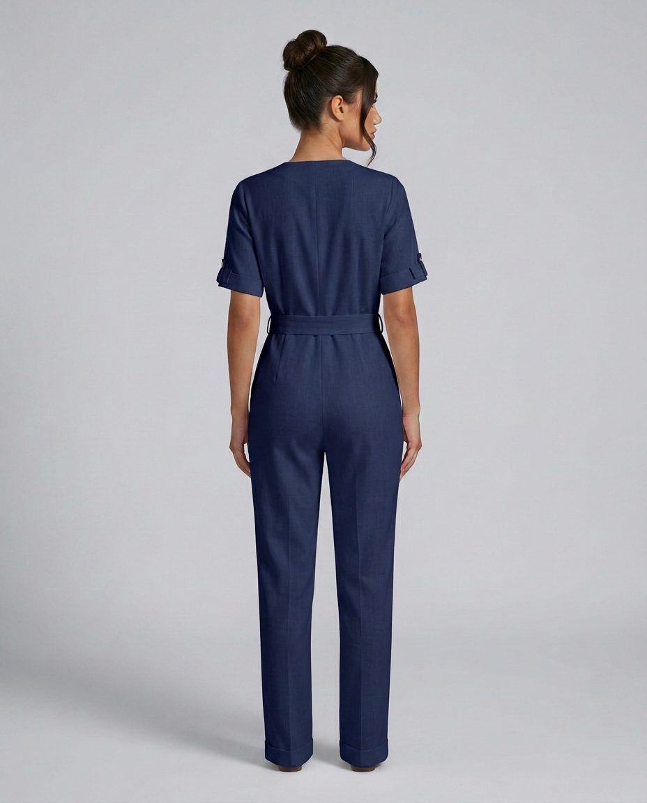 Celina | Tailored Jumpsuit with Belted Waist