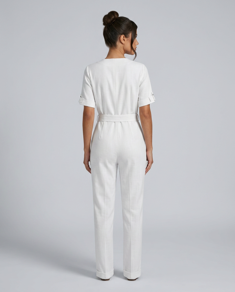 Celina | Tailored Jumpsuit with Belted Waist