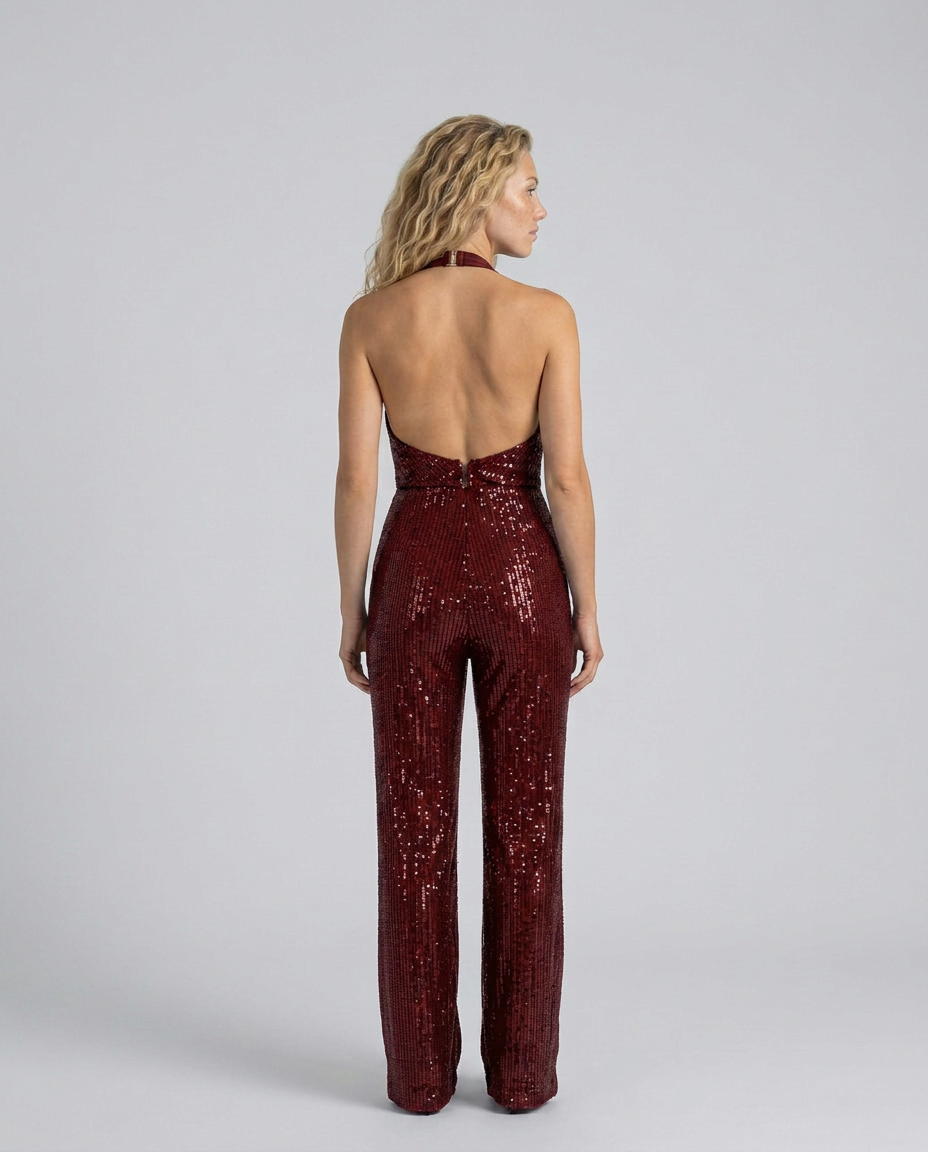 Jaime | Sequin Jumpsuit with Halter Neck