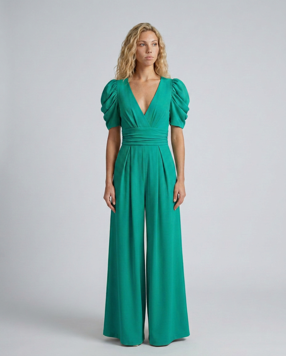 Melody | Wide-Leg Jumpsuit with Puff Sleeves