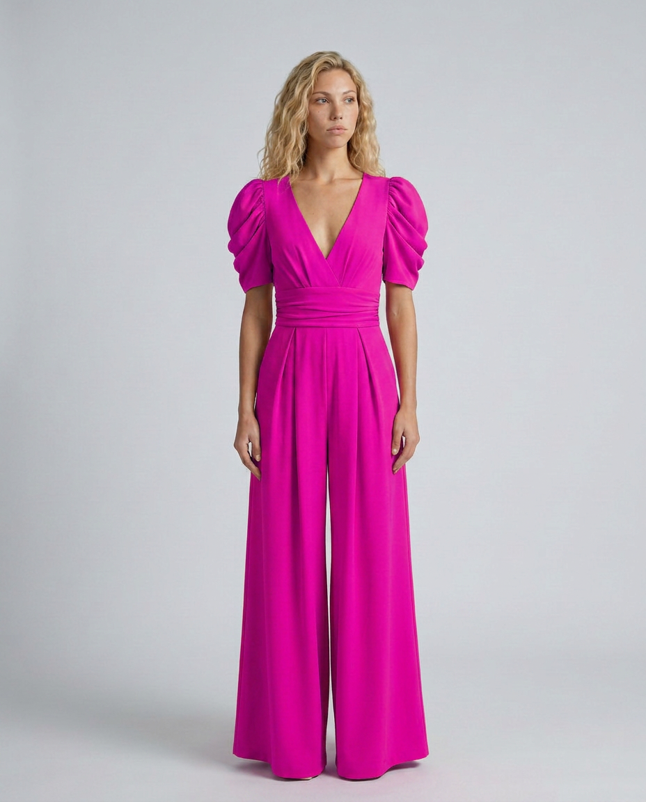 Melody | Wide-Leg Jumpsuit with Puff Sleeves