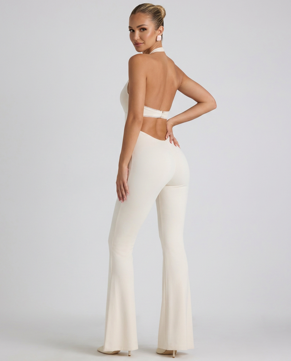 Stella | Halter Neck Jumpsuit with Open Back