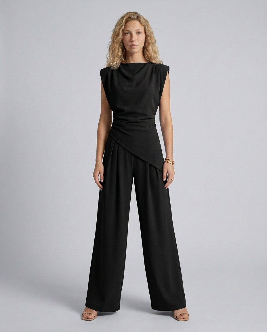 Lidia | Wide-Leg Jumpsuit with Draped Bodice