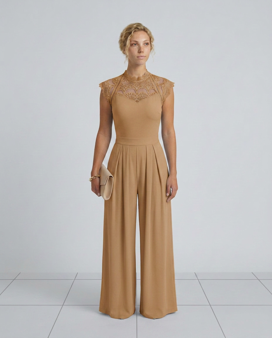 Nell | Wide-Leg Jumpsuit with Lace Bodice