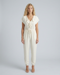 Maura | Jumpsuit with Ruffle V-Neck and Drawstring Waist