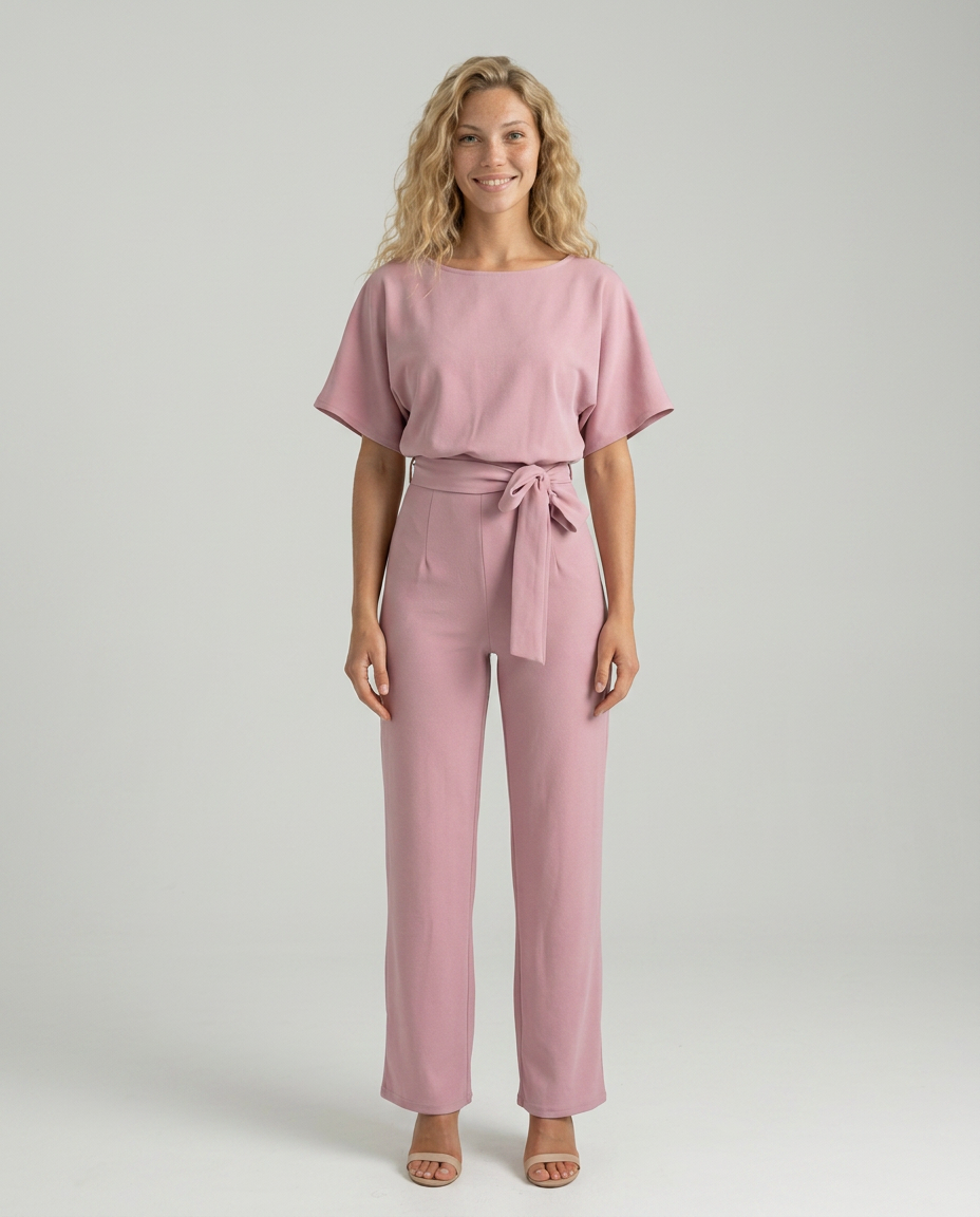 Arline | Jumpsuit with Tie Waist and Wide-Leg Trousers