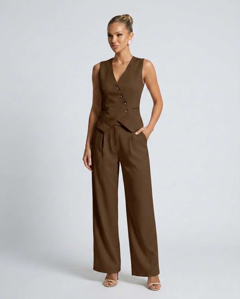 Beryl | Tailored Set with Vest-Style Bodice