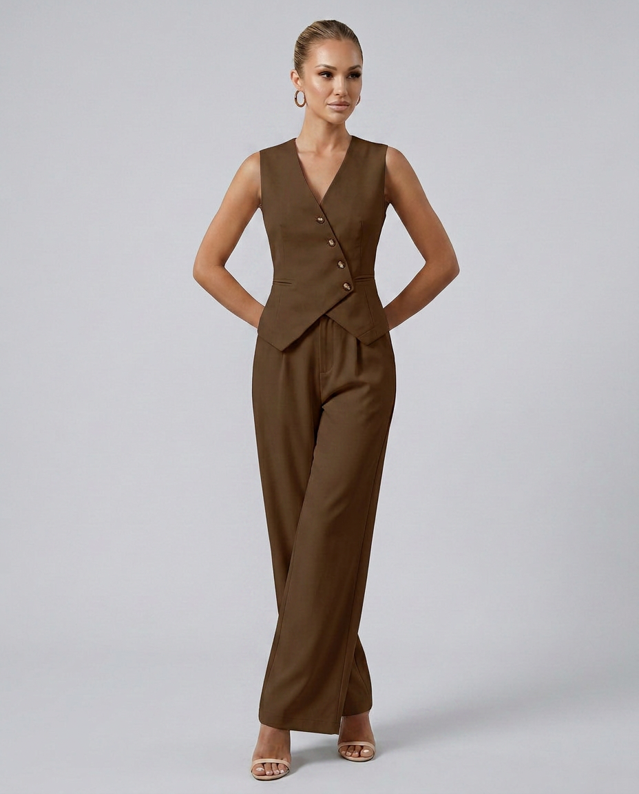 Beryl | Tailored Set with Vest-Style Bodice
