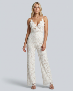Sadie | Lace Jumpsuit with Wide-Leg Trousers