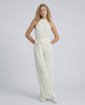 Nanette | Halter Neck Jumpsuit with Pleated Wide-Leg Trousers